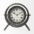Gray Metal Circular Desk  Table Clock With Rivet Detail Frame