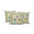 Set of Three Beige Yellow And Black Peacock Indoor Outdoor Throw Pillow