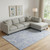 10' X 14' Denim Blue And Ivory Paisley Washable Area Rug With UV Protection