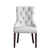 Set of Two White And Espresso Tufted Faux Leather Dining Side Chairs