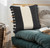 20" White And Black Striped Cotton Throw Pillow with Tassels