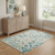 4' X 6' Ivory And Turquoise Botanical Leaves Area Rug