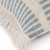 20" Blue And Ivory Striped Throw Pillow with Fringe