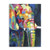 Homeroots Home Decor 40" Bright Multi Color Elephant Canvas Wall Art, Multi Color, 30x40 Inches