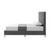 Gray Velvet Upholstered Twin Bed Frame With Nailhead Trim