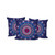 Set of Three Navy Blue Blue Charcoal White And Red Geometric Indoor Outdoor Throw Pillow