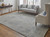 3' X 5' Gray and Silver Abstract Hand Woven Worn Faded Area Rug