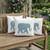 Set of Three Blue Pink And White Elephant Indoor Outdoor Throw Pillow
