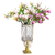 Clear Glass Cylinder Flower Vase with  Bunch  Heads Artificial Fake Silk Magnolia denudata Home Decor