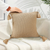 Chunky Knit Decorative Pillow Covers with Tassels Warm Beige