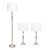 63" Nickel Metal Floor Lamp With White Linen Empire Shade