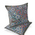 Set of Two Gray Yellow And Red Peacock Floral Indoor Outdoor Throw Pillow
