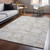 5' X 8' Beige And Ivory Floral Washable Area Rug With UV Protection