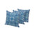 Set of Three Blue Abstract Indoor Outdoor Throw Pillow