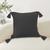 Chunky Knit Decorative Pillow Covers with Tassels Charcoal Gray