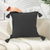 Chunky Knit Decorative Pillow Covers with Tassels Charcoal Gray