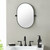 36" Black Oval Iron Framed Bathroom Vanity Mirror