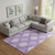 10' X 14' Plum And Ivory Ikat Washable Area Rug With UV Protection