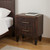 22" Brown Solid Wood Two Drawer Nightstand