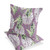 Set of Two Green White And Purple Botanical Indoor Outdoor Throw Pillow
