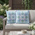 Set of Two Light Blue Green And Red Botanical Indoor Outdoor Throw Pillow
