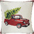 18" X 18" White Red And Green Zippered Handmade Polyester Christmas Throw Pillow
