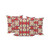 Set of Three Red Yellow And White Abstract Indoor Outdoor Throw Pillow