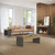 Set of Three Natural and Taupe Wood Solid Coffee Table