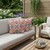 Set of Three White Abstract Indoor Outdoor Throw Pillow