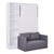 White Wood Twin Murphy Bed