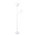 72" White Metal Floor Lamp With White Bowl Shade