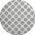8' Gray And Ivory Polka Dot Washable Round Rug With UV Protection