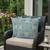 Set of Two Light Gray Blue And Yellow Botanical Indoor Outdoor Throw Pillow
