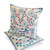Set of Two Off White Red And Green Peacock Floral Indoor Outdoor Throw Pillow