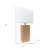 21" Beige Faux Leather Table Lamp LED With White Shade