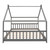 Gray Four Poster Wood Full Double Loft Bed