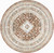 8' Rust And Ivory Oriental Non Skid Round Rug