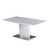63" White Metal Self-Storing Leaf Pedestal Base Dining Table