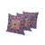 Set of Three Purple And Orange Floral Indoor Outdoor Throw Pillow