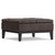 36" Brown and Dark Brown Leather Cocktail Ottoman With Storage