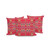Set of Three Red And Yellow Botanical Indoor Outdoor Throw Pillow