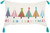 12" X 20" White Blue Green Red And Pink Blown Seam Handmade Polyester Blend Christmas Trees Throw Pillow
