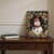 15" Red White And Green Wood Leaf Christmas Snowman Tabletop Sign