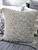 20" Beige Abstract Cotton Blend Throw Pillow With Embroidery and Tassels