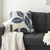 20" Navy Cotton Blend Throw Pillow