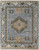 2' X 3' Ivory Tan and Blue Wool Oriental Hand Knotted Area Rug With Fringe