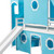 Blue Canopy Wood Twin Loft Bed With Slide