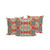 Set of Three Red Yellow And Aqua Abstract Indoor Outdoor Throw Pillow
