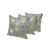 Set of Three Gold Botanical Indoor Outdoor Throw Pillow