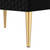 24" Black and Gold Wood and Stainless Steel End Table With Two Drawers